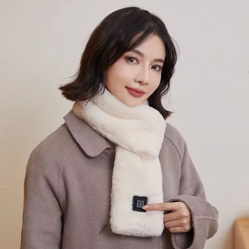 Winter Heated Neck Warmer USB Rechargeable Women Men Neck Warmer 3-Level Heated Warm Shawl Neck Support Warm Bib Heated Scarf