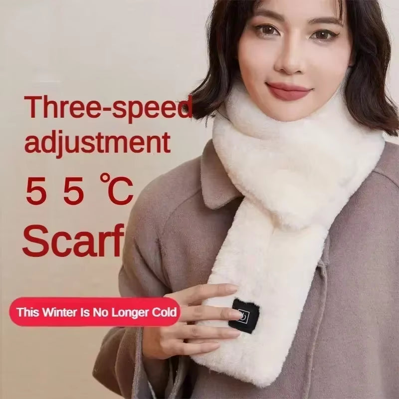 Winter Heated Neck Warmer USB Rechargeable Women Men Neck Warmer 3-Level Heated Warm Shawl Neck Support Warm Bib Heated Scarf
