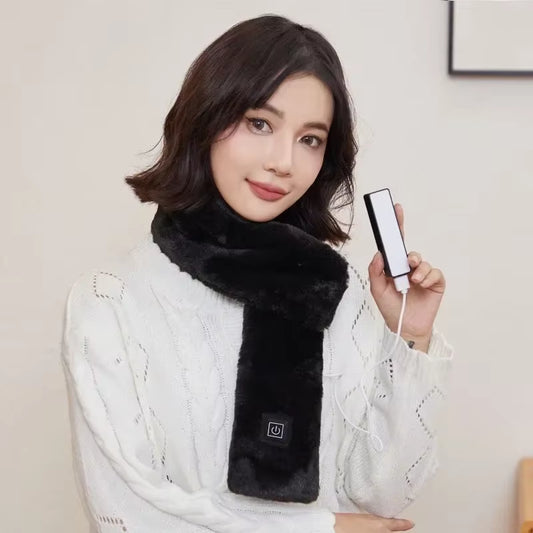 Winter Heated Neck Warmer USB Rechargeable Women Men Neck Warmer 3-Level Heated Warm Shawl Neck Support Warm Bib Heated Scarf