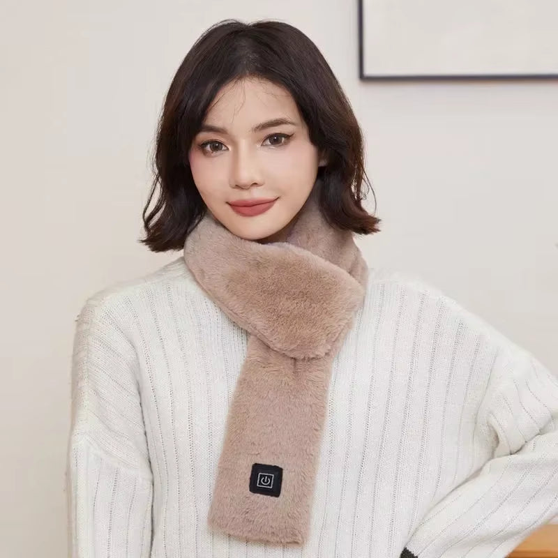 Winter Heated Neck Warmer USB Rechargeable Women Men Neck Warmer 3-Level Heated Warm Shawl Neck Support Warm Bib Heated Scarf
