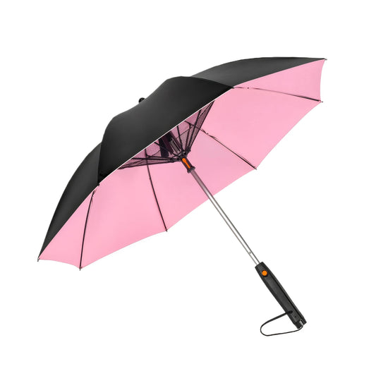 3-In-1 Sun Umbrella with Fan Misting Portable Fan Cooling Umbrella Summer Cooler for Outdoor Beach Outdoor Spray Fan Umbrella